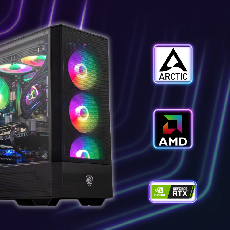 Karta graficzna zastosowana w komputerze RYZEN 9 RTX 5070 Ti + Monitor Zestaw Gamingowy 4w1