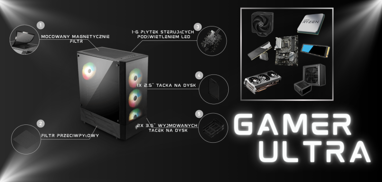 Komputer gamingowy Ryzen 7 7700 RX 9070 32 GB DDR5 2 TB M.2 - zdjęcie produktu 12