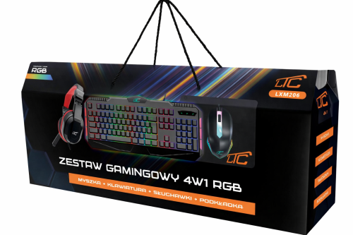 Zestaw Gamingowy LTC 4W1 (Myszka Klawiatura Słuchawki RGB Podkładka) - klawiatura, zdjęcie 2