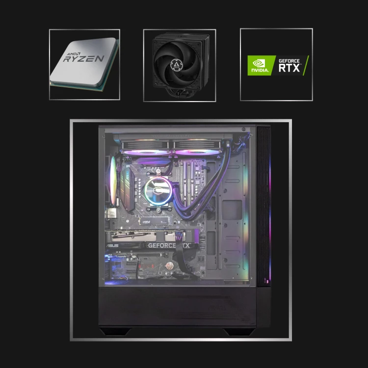 Specyfikacja komputera gamingowego Ryzen 7 7700 RTX 5060 Ti 32 GB DDR5 2 TB M.2 + Monitor Zestaw 4w1