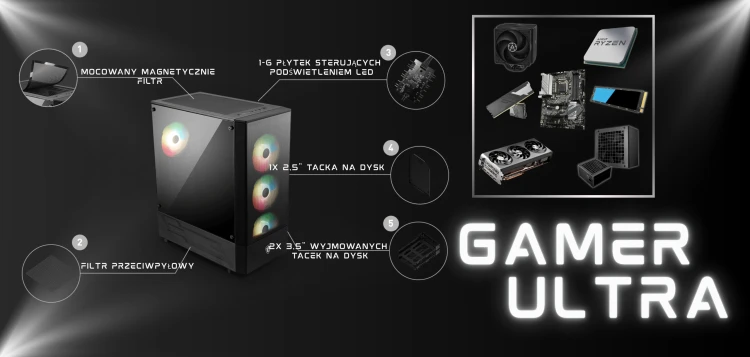 Komputer gamingowy Ryzen 7 7800X3D RTX 5060 Ti 32 GB DDR5 2 TB M.2 - zdjęcie produktu 13