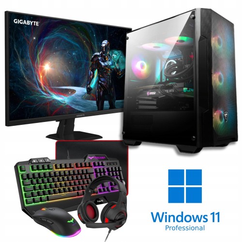 Komputer RYZEN 5 RTX 5060 Ti 16 GB DDR4 1 TB M.2 + Monitor Zestaw Gamingowy 4w1 - widok główny