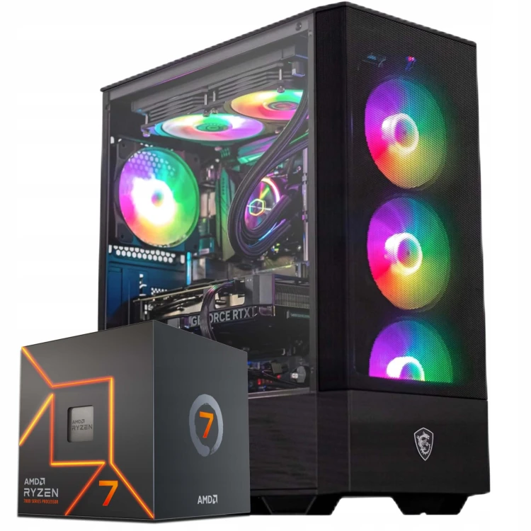 KOMPUTER GAMINGOWY RYZEN 7 7700 RX 9060 XT 32GB DDR5 2TB M2