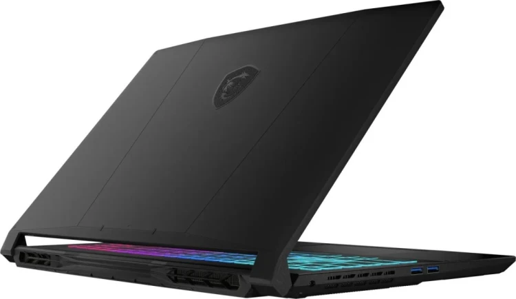 MSI Katana 15 widok z tyłu pod kątem