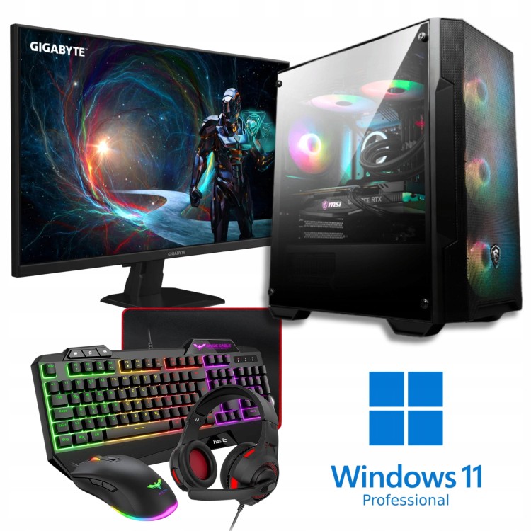 Komputer RYZEN 5 RX 7600 16 GB DDR4 500 GB M.2 + Monitor Zestaw 4w1 - widok główny