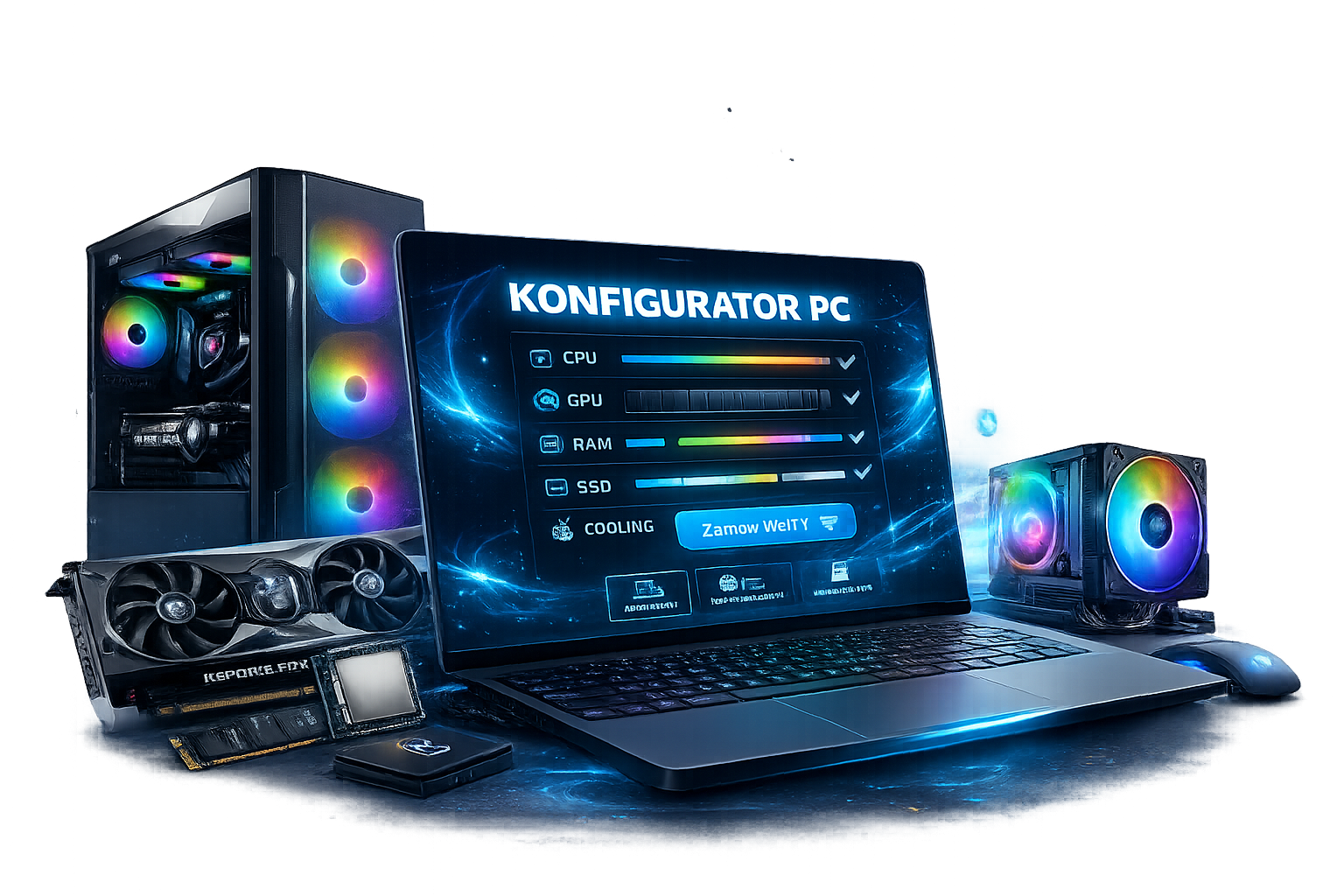 Konfigurator komputerów KOMFIG - wybór podzespołów do własnego zestawu PC